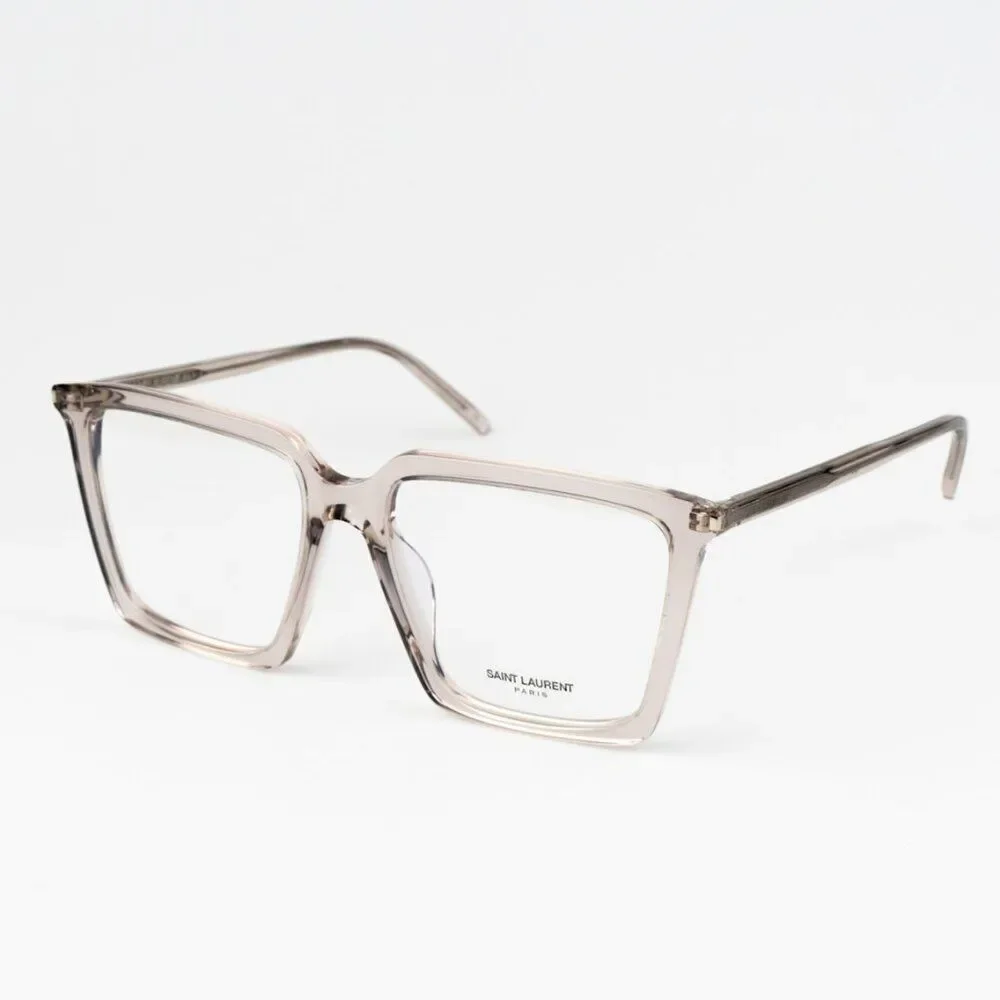 NEW Saint Laurent SL474OPT 003 Transparent Nude Square Women Eyeglasses